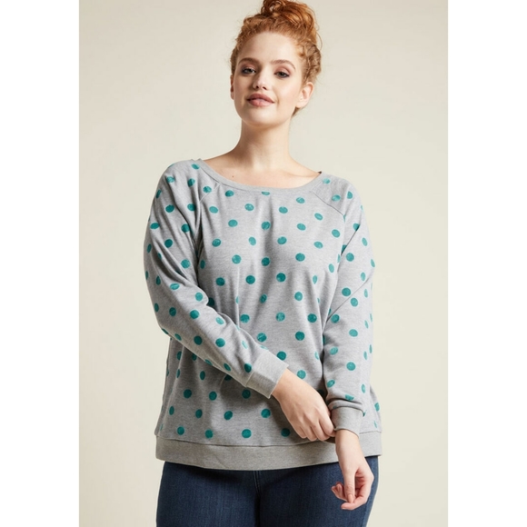 Modcloth Sweaters - Modcloth Polka Dot Pullover Sweater
